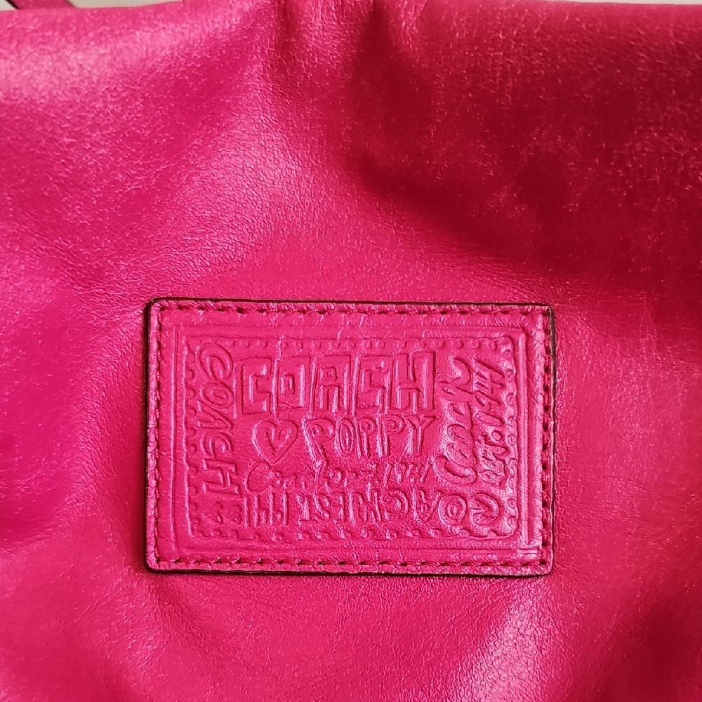 Coach 2010 Poppy Magenta Pink Leather Groovy Hobo (Legacy Stripe Lining) - Picture 8 of 17